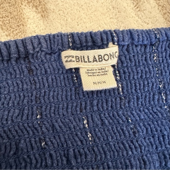 Billabong Paint The Town Wide-leg Button-Down Cropped Jumpsuit in Blue Stripe, M - Picture 7 of 14